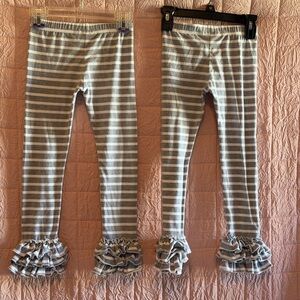 Striped Ruffle Leggings perfect for twins
